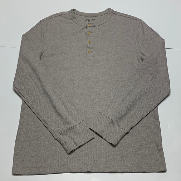 ⭐️SALE!⭐️ Kian D Oatmeal Thermal Waffle Knit Long Sleeve Shirt - Picture 1 of 4